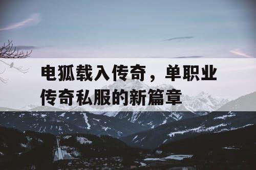 电狐载入传奇，单职业传奇私服的新篇章