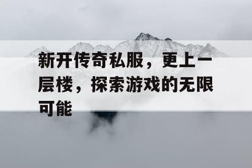 新开传奇私服，更上一层楼，探索游戏的无限可能