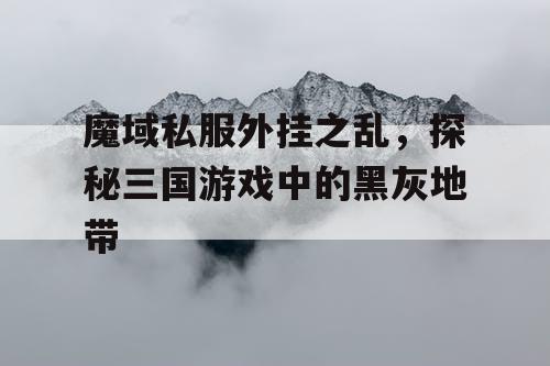 魔域私服外挂之乱，探秘三国游戏中的黑灰地带