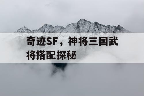 奇迹SF，神将三国武将搭配探秘