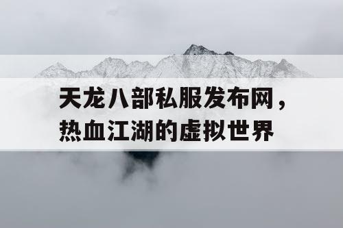 天龙八部私服发布网，热血江湖的虚拟世界