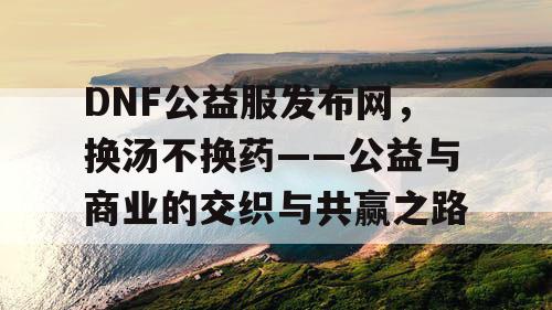 DNF公益服发布网，换汤不换药——公益与商业的交织与共赢之路