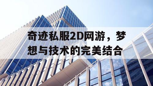 奇迹私服2D网游,梦想与技术的完美结合 奇迹私服2D网游,梦想与技术的完美结合
