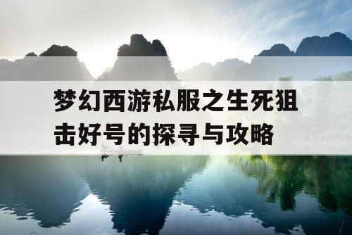 梦幻西游私服之生死狙击好号的探寻与攻略