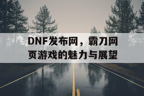 DNF发布网，霸刀网页游戏的魅力与展望