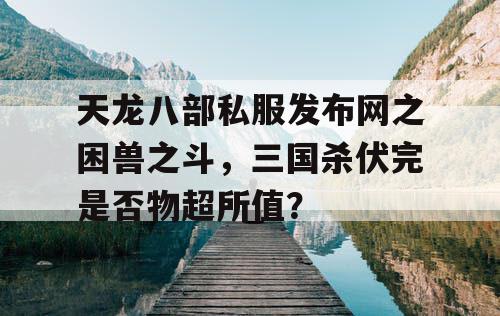 天龙八部私服发布网之困兽之斗，三国杀伏完是否物超所值？