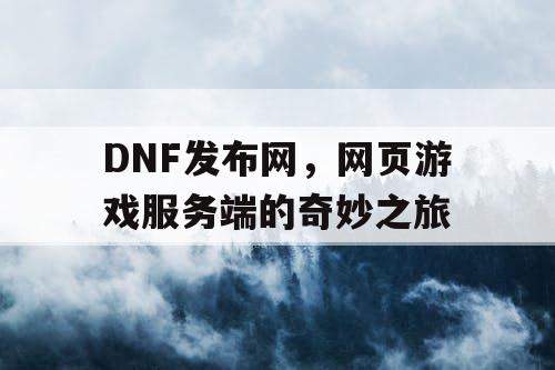 DNF发布网，网页游戏服务端的奇妙之旅