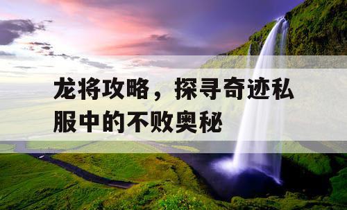 龙将攻略，探寻奇迹私服中的不败奥秘