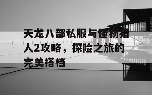 天龙八部私服与怪物猎人2攻略，探险之旅的完美搭档