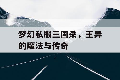 梦幻私服三国杀，王异的魔法与传奇