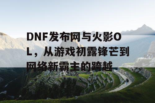 DNF发布网与火影OL，从游戏初露锋芒到网络新霸主的跨越