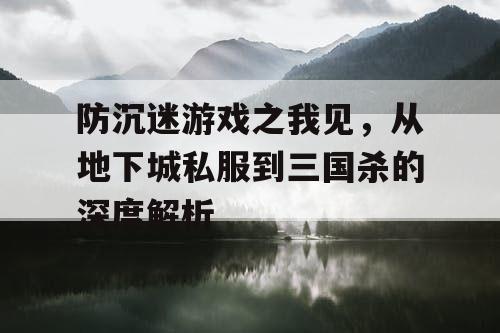 防沉迷游戏之我见，从地下城私服到三国杀的深度解析