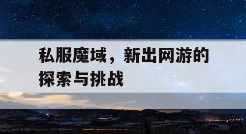 私服魔域，新出网游的探索与挑战