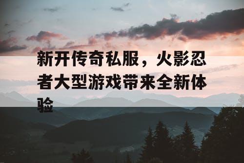 新开传奇私服，火影忍者大型游戏带来全新体验