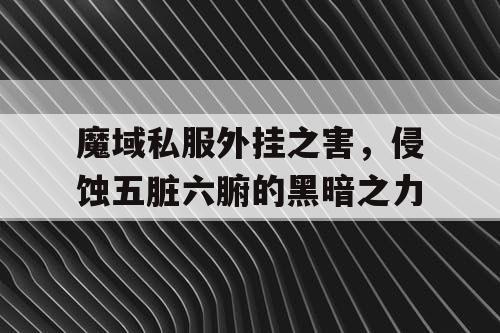 魔域私服外挂之害，侵蚀五脏六腑的黑暗之力