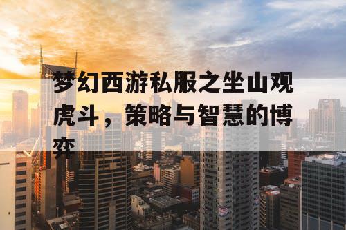 梦幻西游私服之坐山观虎斗，策略与智慧的博弈
