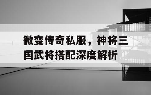 微变传奇私服，神将三国武将搭配深度解析