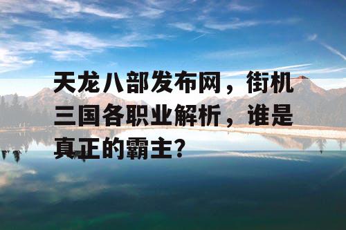 天龙八部发布网，街机三国各职业解析，谁是真正的霸主？