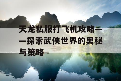 天龙私服打飞机攻略——探索武侠世界的奥秘与策略