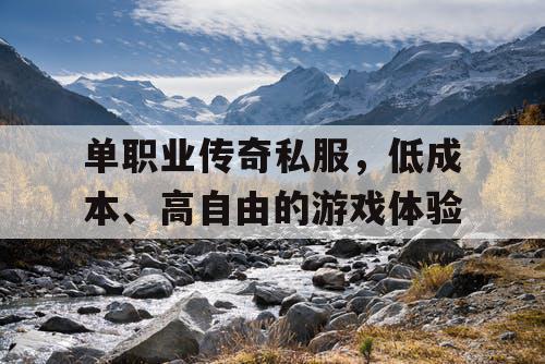 单职业传奇私服，低成本、高自由的游戏体验