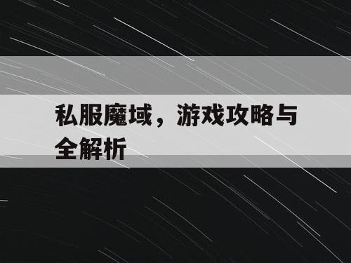 私服魔域，游戏攻略与全解析