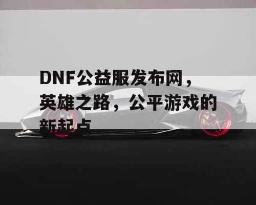 DNF公益服发布网，英雄之路，公平游戏的新起点