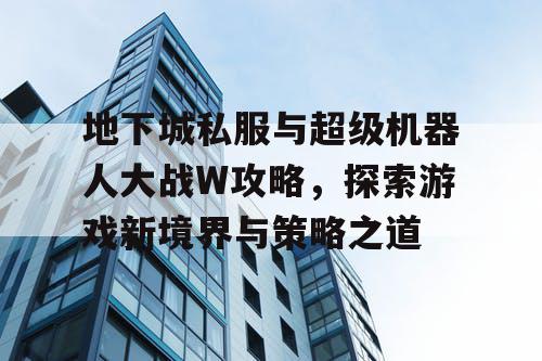 地下城私服与超级机器人大战W攻略，探索游戏新境界与策略之道