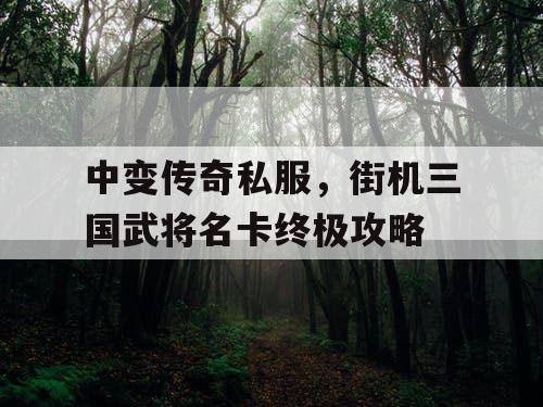 中变传奇私服，街机三国武将名卡终极攻略