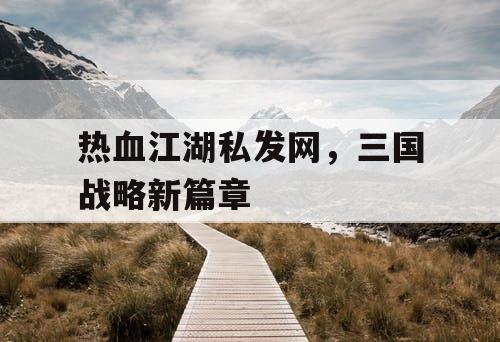 热血江湖私发网，三国战略新篇章