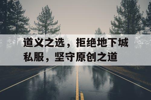 道义之选，拒绝地下城私服，坚守原创之道