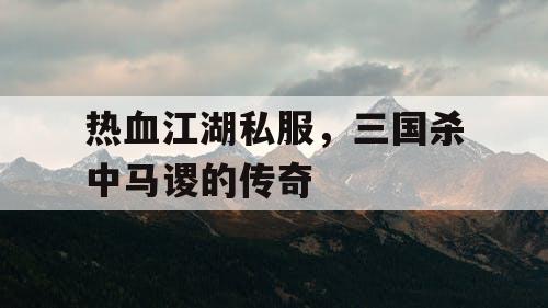 热血江湖私服，三国杀中马谡的传奇