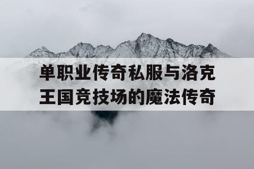 单职业传奇私服与洛克王国竞技场的魔法传奇