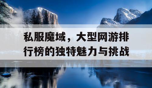 私服魔域，大型网游排行榜的独特魅力与挑战