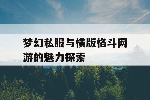 梦幻私服与横版格斗网游的魅力探索
