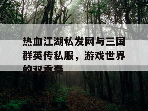 热血江湖私发网与三国群英传私服，游戏世界的双重奏