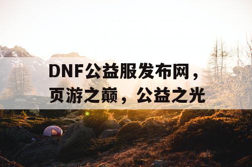 DNF公益服发布网,页游之巅,公益之光 DNF公益服发布网,页游之巅,公益之光