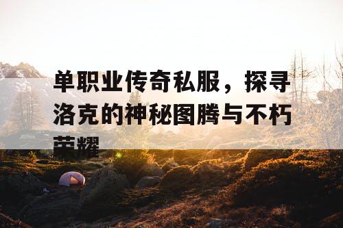 单职业传奇私服,探寻洛克的神秘图腾与不朽荣耀 单职业传奇私服,探寻洛克的神秘图腾与不朽荣耀