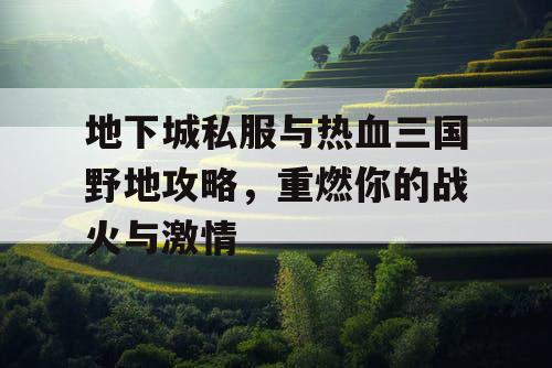 地下城私服与热血三国野地攻略，重燃你的战火与激情