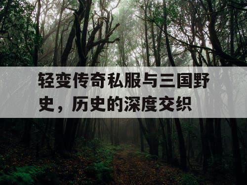 轻变传奇私服与三国野史，历史的深度交织