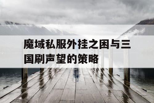 魔域私服外挂之困与三国刷声望的策略