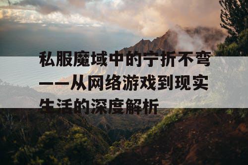 私服魔域中的宁折不弯——从网络游戏到现实生活的深度解析
