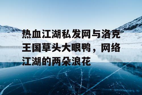 热血江湖私发网与洛克王国草头大眼鸭,网络江湖的两朵浪花 热血江湖私发网与洛克王国草头大眼鸭,网络江湖的两朵浪花