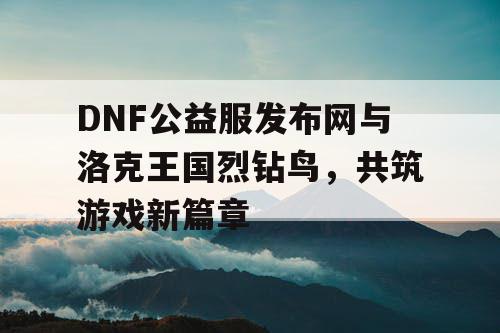DNF公益服发布网与洛克王国烈钻鸟，共筑游戏新篇章