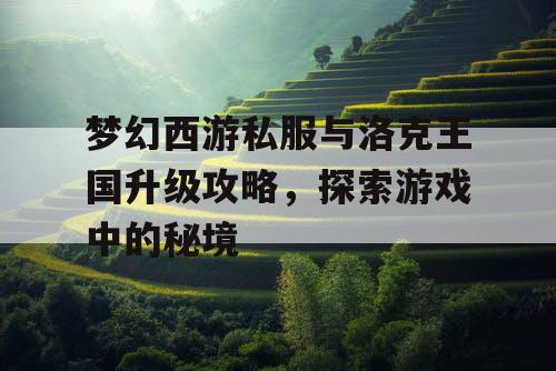 梦幻西游私服与洛克王国升级攻略,探索游戏中的秘境 梦幻西游私服与洛克王国升级攻略,探索游戏中的秘境