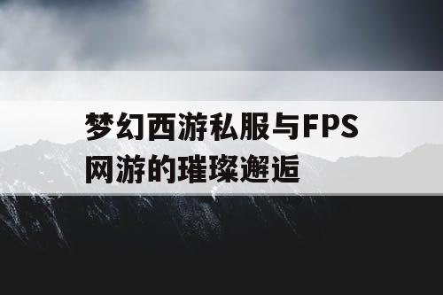 梦幻西游私服与FPS网游的璀璨邂逅