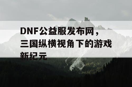 DNF公益服发布网，三国纵横视角下的游戏新纪元