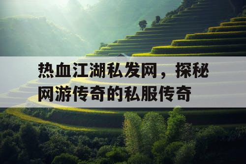 热血江湖私发网,探秘网游传奇的私服传奇 热血江湖私发网,探秘网游传奇的私服传奇