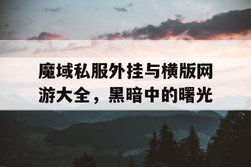 魔域私服外挂与横版网游大全,黑暗中的曙光 魔域私服外挂与横版网游大全,黑暗中的曙光