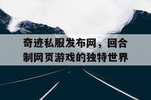 奇迹私服发布网，回合制网页游戏的独特世界
