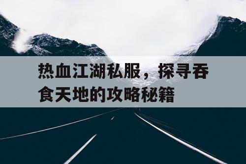 热血江湖私服，探寻吞食天地的攻略秘籍